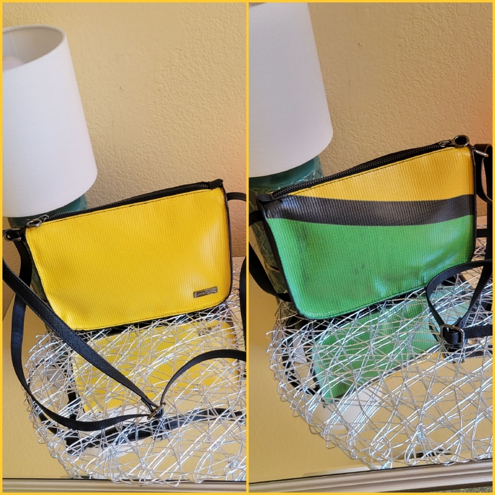 1x Rareform EUC yellow green crossbody purse.  2 sided bag